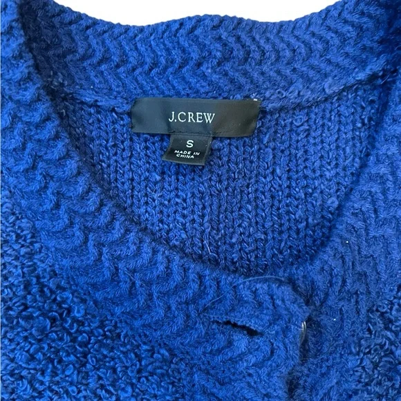 J crew royal blue Tweedy textured cardigan sweater size small lady jacket bw853 - Picture 4 of 8